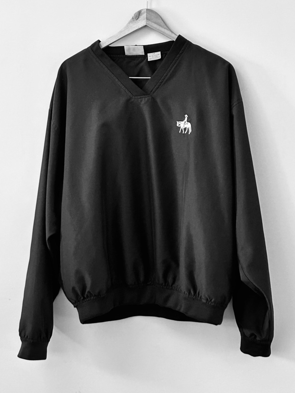 VTG Most Wanted Black Windbreaker Pullover V-neck Jacket Cowboy Western Men’s L